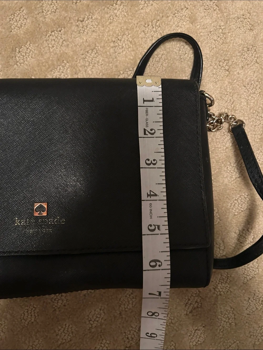 kate spade Black Leather Crossbody with Gold-Tone Accents